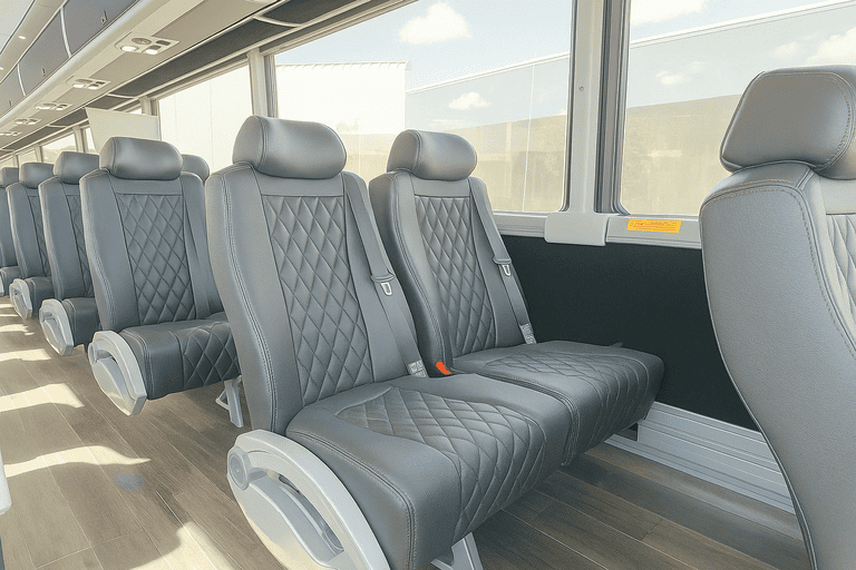 interior of Marietta Coach Bus Service charter bus