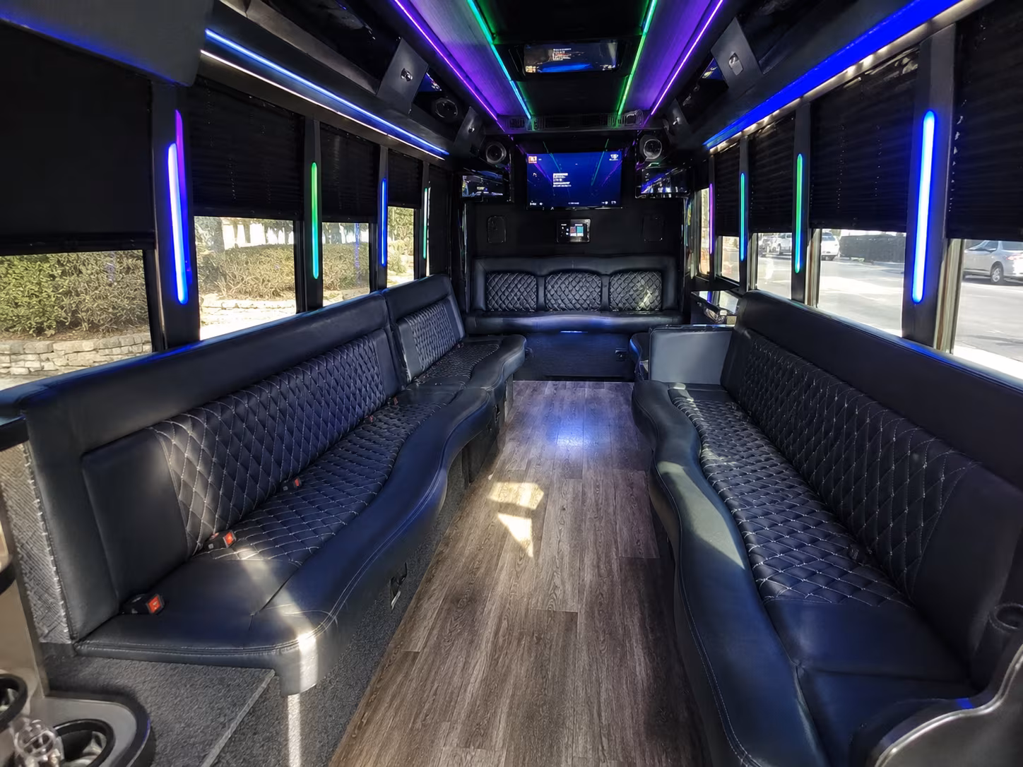 marietta 15 passenger party bus interior