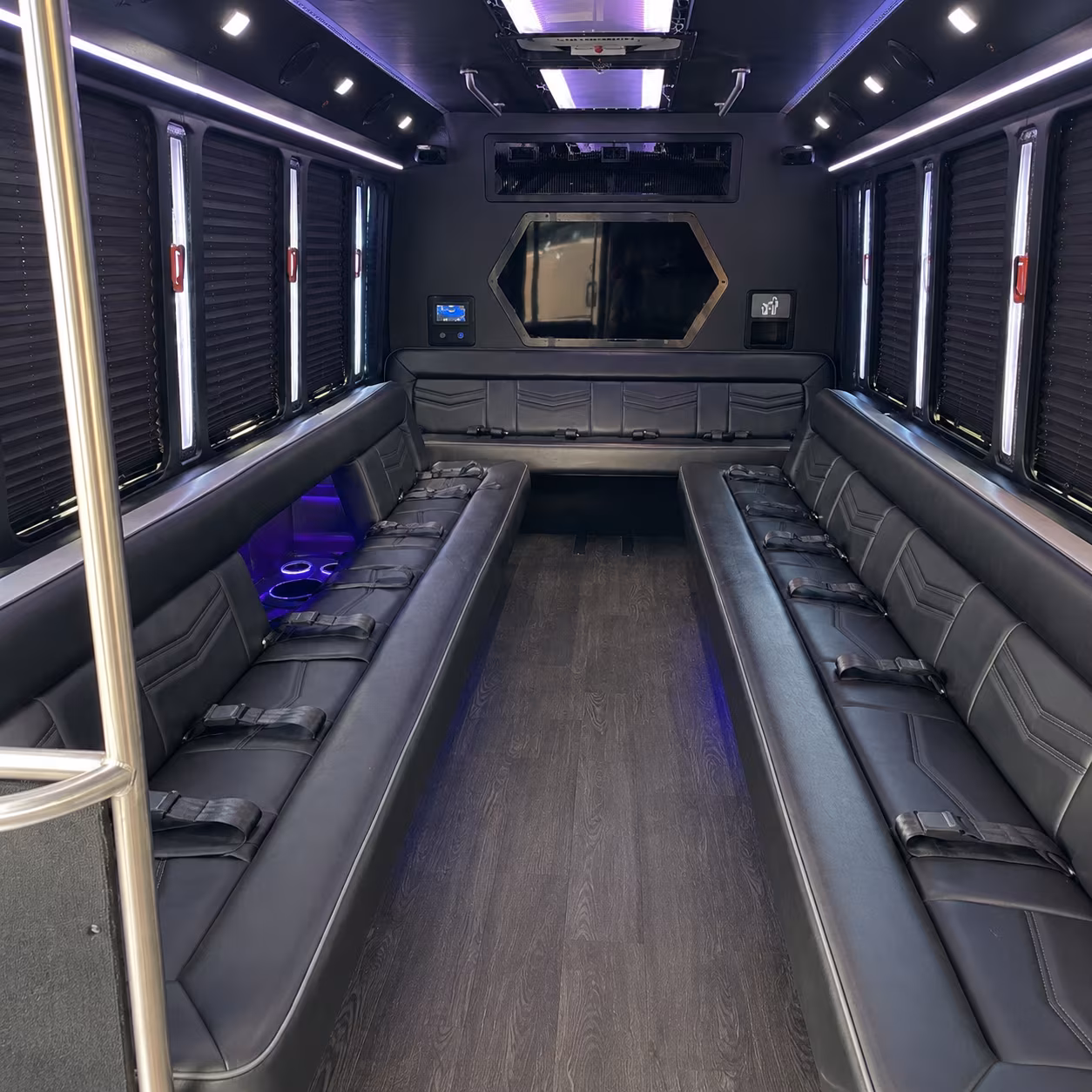 marietta 18 passenger party bus interior