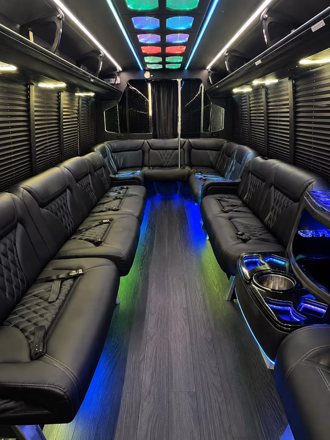 marietta 20 passenger party bus interior
