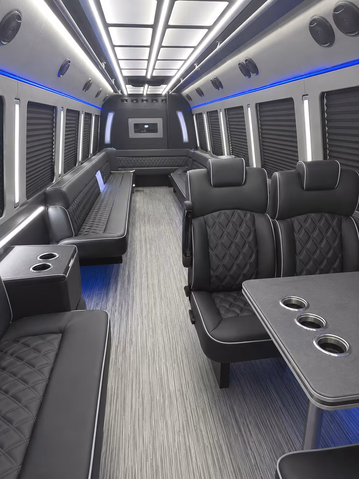 marietta 25 passenger party bus inside