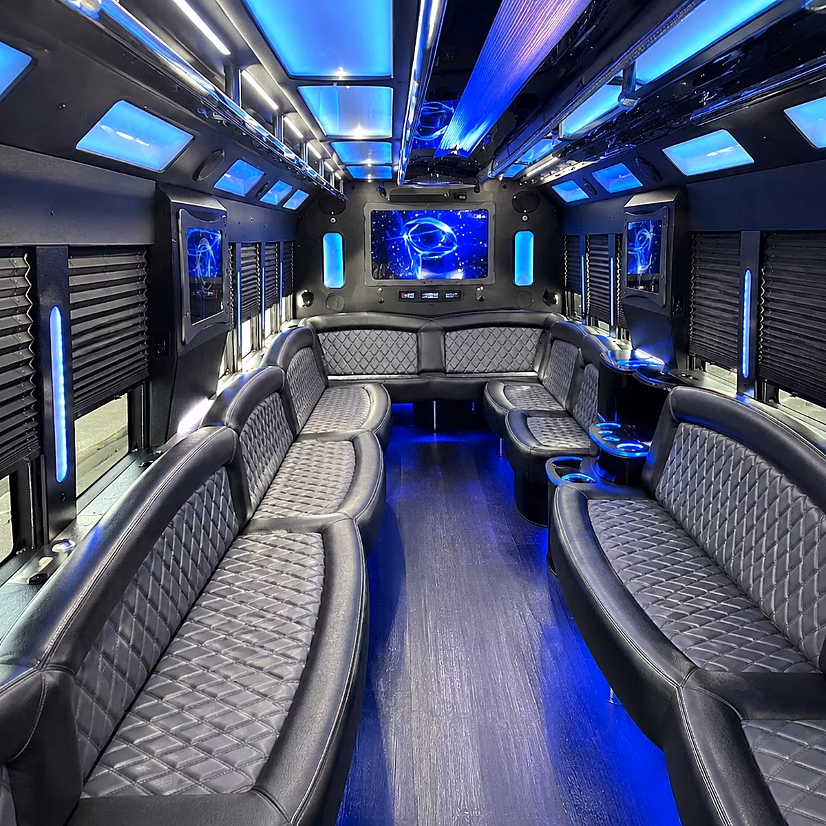 marietta 50 passenger party bus interior