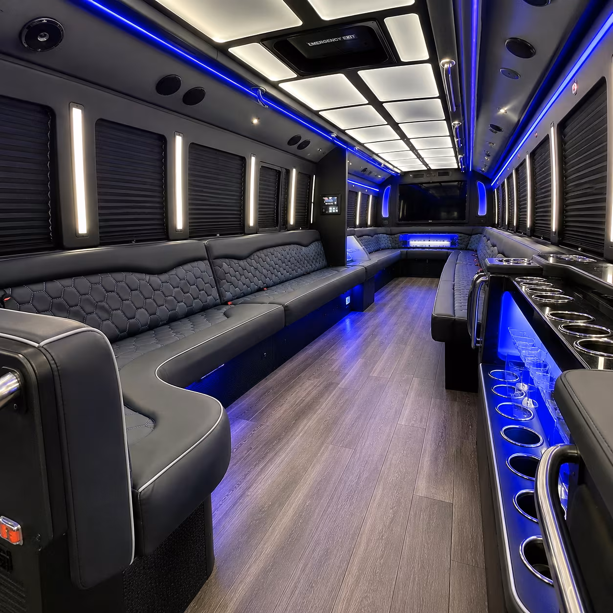 marietta party bus rental interior